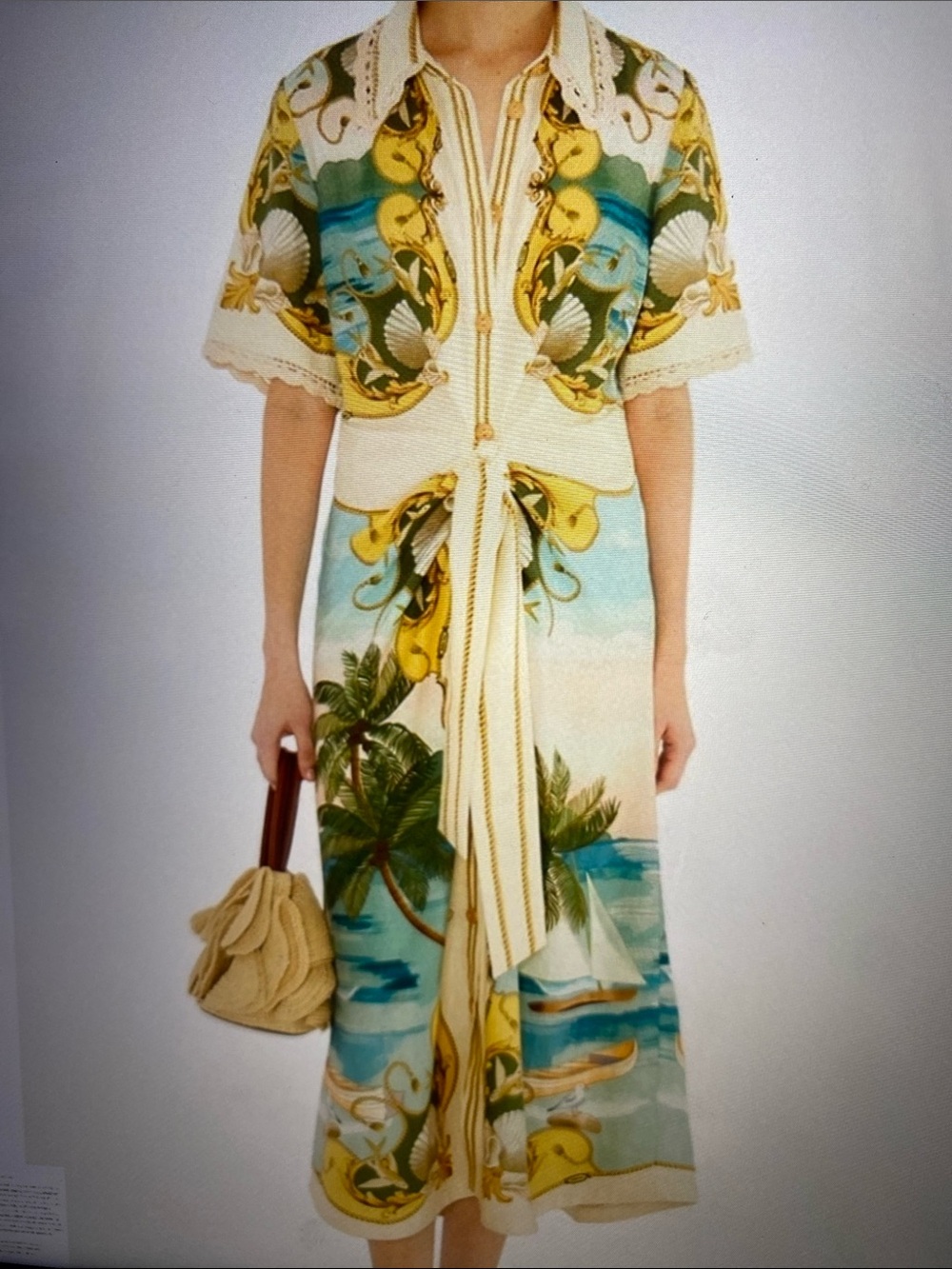 Farm Rio royal sea midi dress
